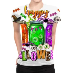Happy Halloween Jars And Horror All Over Women's T-shirt