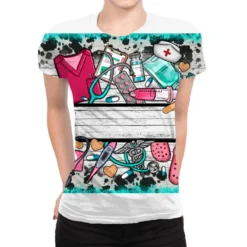 Custom Name Nurse All Over Women's T-shirt