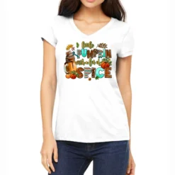 Little Pumpkin With A Lot Of Spice Women's V-Neck T-Shirt