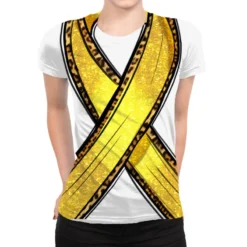Gold Cancer Ribbon All Over Women's T-shirt