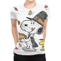 Peanuts Thanksgiving Scene All Over Women's T-shirt
