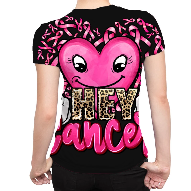 Hey Cancer With Middle Fingers All Over Women's T-shirt 2 Hey Cancer With Middle Fingers All Over Women's T-shirt - Image 2