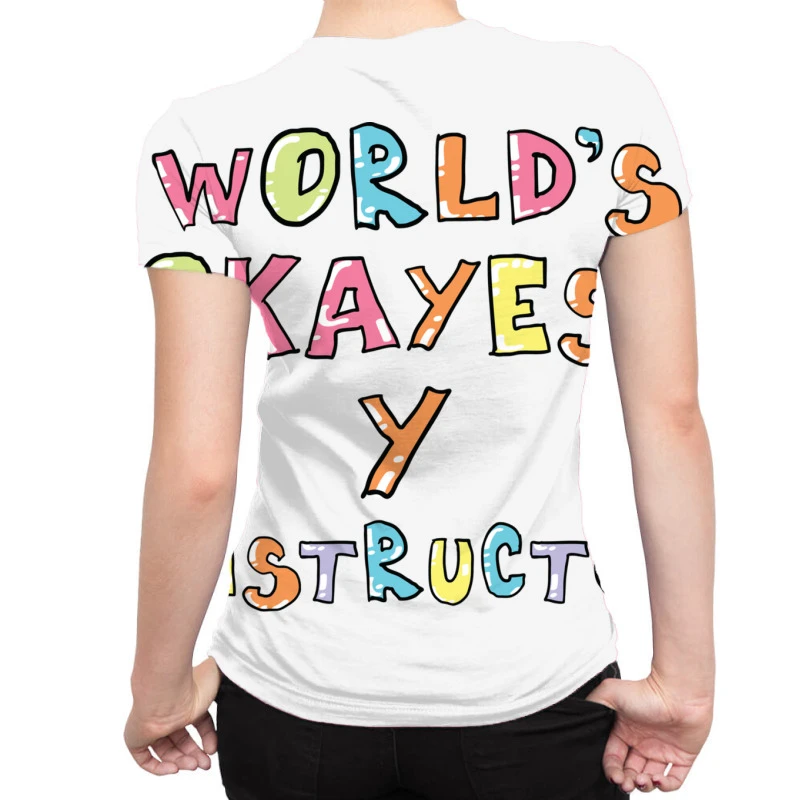 World S Okayest Gym Instructor Gift Idea All Over Women's T-shirt 2 World S Okayest Gym Instructor Gift Idea All Over Women's T-shirt - Image 2