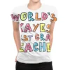 World S Okayest First Grade Teacher Gift Idea All Over Women's T-shirt
