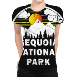 Vintage Mountain Sequoia National Park California All Over Women's T-shirt