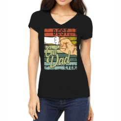 Vintage Best Cat Dad Ever Cat Lover (2) Women's V-Neck T-Shirt