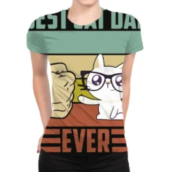 Vintage Best Cat Dad Ever Cute Cat Lover (2) All Over Women's T-shirt