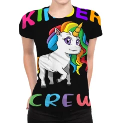 Unicorn Kinder Crew Kindergarten First Day Of Scho All Over Women's T-shirt