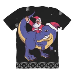 Santa Riding Dinosaur Ugly Christmas Xmas Matching All Over Women's T-shirt -TeeMuse Store pmd.2527027342.108.25095619.s3.1 front customized1 111111 none x45ym3 294 800x800 1