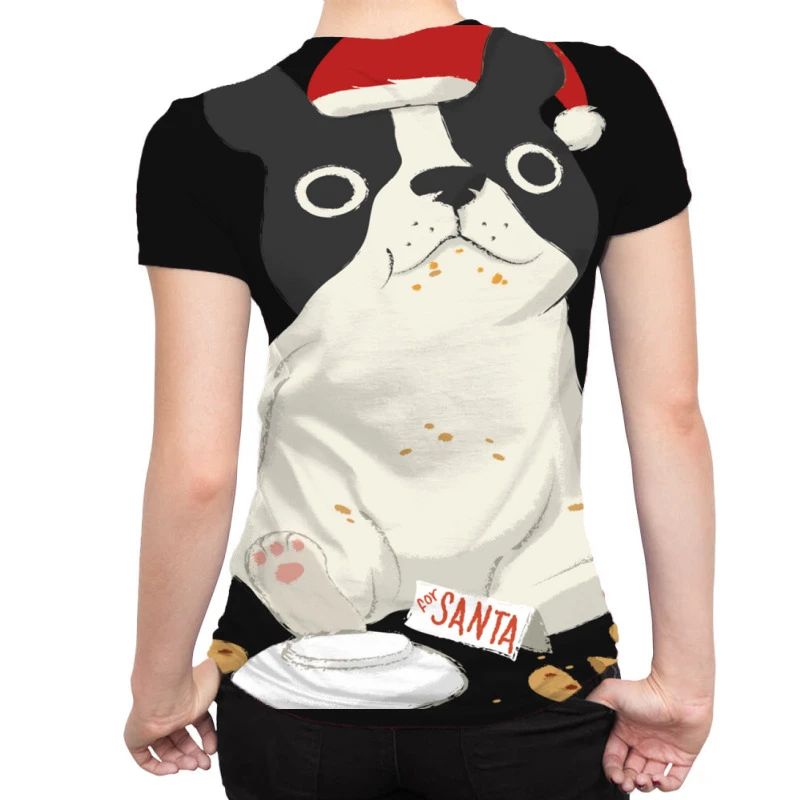 Santa English Bulldog Cookie Christmas Dog Lov All Over Women's T-shirt 2 Santa English Bulldog Cookie Christmas Dog Lov All Over Women's T-shirt - Image 2