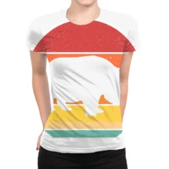 Retro Vintage Hippo Silhouette Spirit Animal Hippo All Over Women's T-shirt