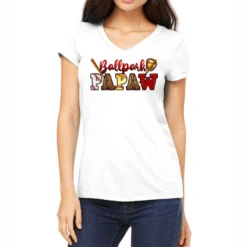 Ballpark Papaw Women's V-Neck T-Shirt