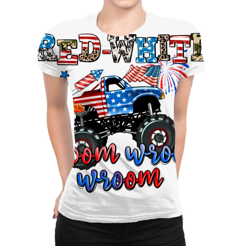 Red White Wroom Wroom Wroom All Over Women's T-shirt 1 Red White Wroom Wroom Wroom All Over Women's T-shirt