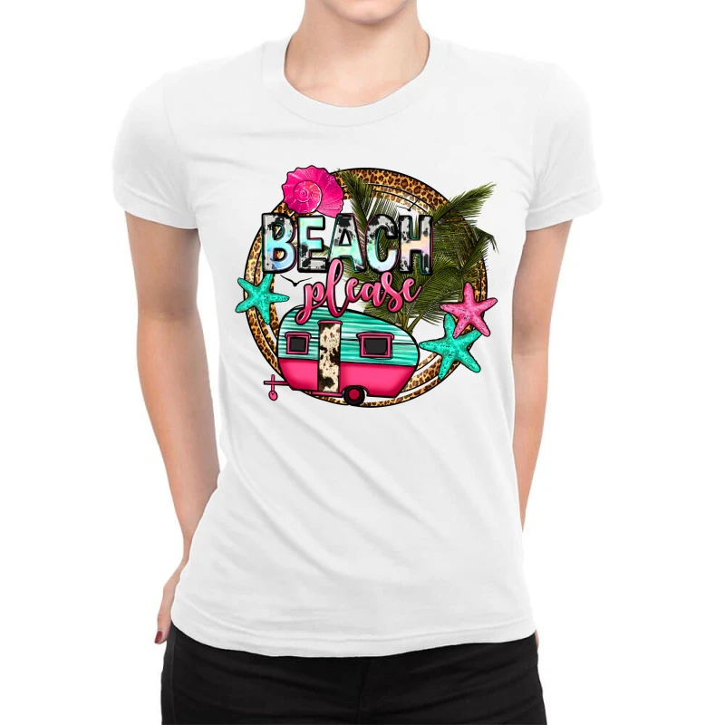 Beach Please Ladies Fitted T-Shirt 1 Beach Please Ladies Fitted T-Shirt