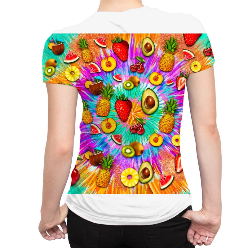 Hand Drawn Tie Dye Summer Fruits All Over Women's T-shirt 2 Hand Drawn Tie Dye Summer Fruits All Over Women's T-shirt - Image 2