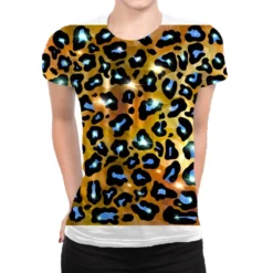 Western Glitter Colorful Gold And Blue Pattern All Over Women's T-shirt