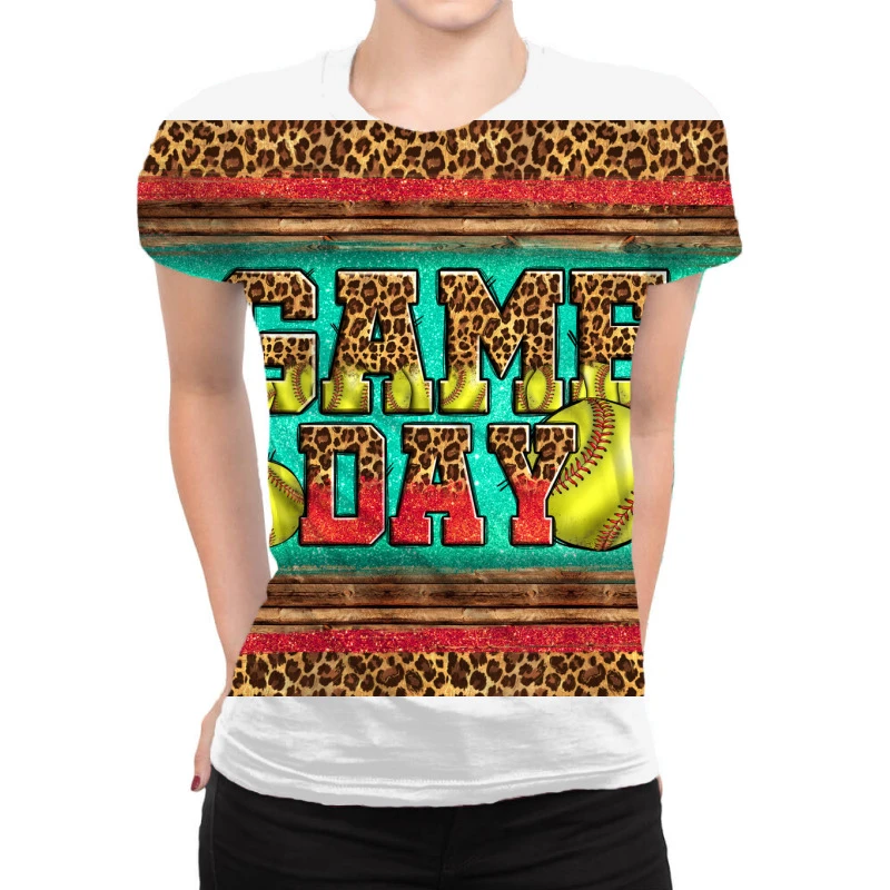 Western Glitter Game Day Softball All Over Women's T-shirt 1 Western Glitter Game Day Softball All Over Women's T-shirt