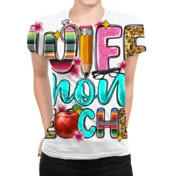 Wife Mom Teacher All Over Women's T-shirt