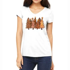 Melanin Christmas Trees With Lights Women's V-Neck T-Shirt