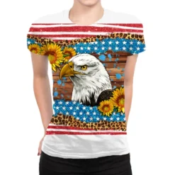 Western American Flag Eagle All Over Women's T-shirt