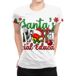 Santa's Favorite Special Education Christmas All Over Women's T-shirt