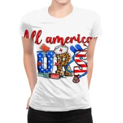 All American Nurse All Over Women's T-shirt