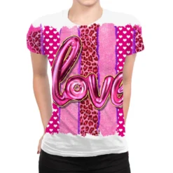 Valentine's Day Love Brushstrokes All Over Women's T-shirt