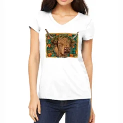 Fall Cow Women's V-Neck T-Shirt