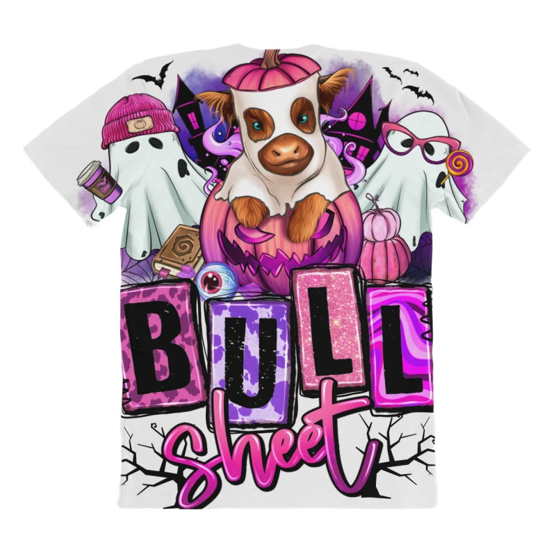 Bull Sheet Halloween Ghost Heifer All Over Women's T-shirt 4 Bull Sheet Halloween Ghost Heifer All Over Women's T-shirt - Image 4